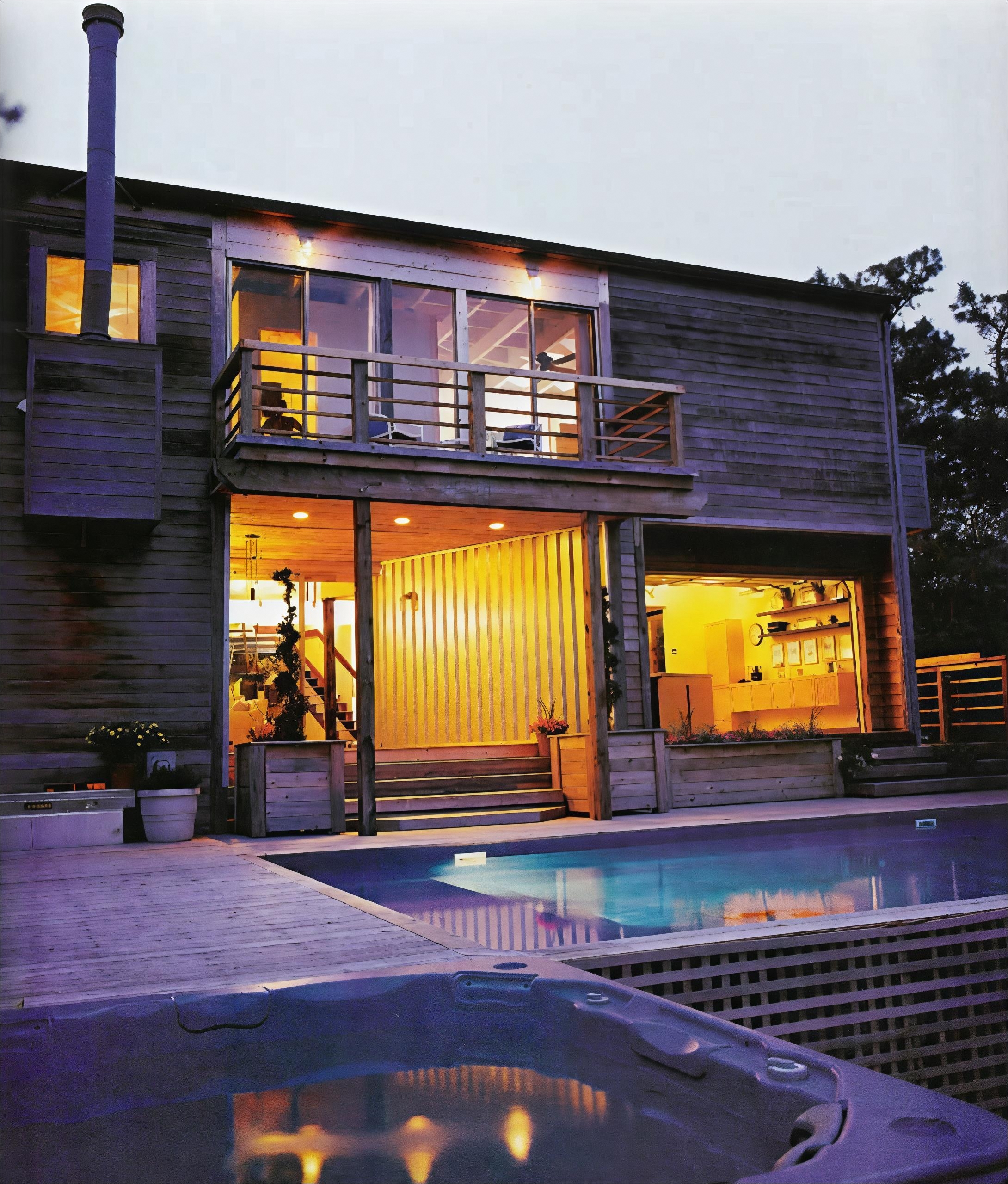 Pool at dusk
